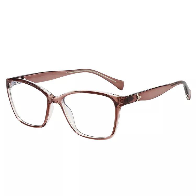 Óculos elegantes transparentes TR90 Cat Eye Wavy Temple